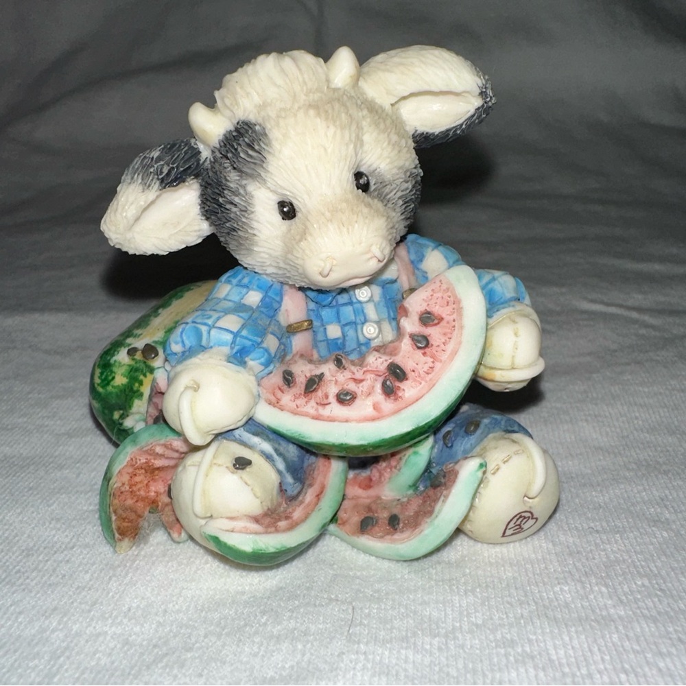 Mary's Moo Moos Udderly‎ Refreshing Cow Figurine Enesco 1994 125687